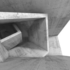 Beton architektoniczny z widocznymi fakturami, sugerujący zastosowanie domieszek do betonu w nowoczesnej konstrukcji.